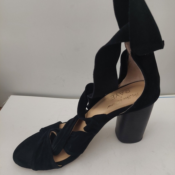 RAYE Black Heels with Ribbon Accents - Picture 7 of 9